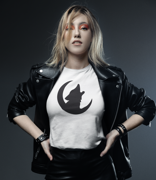 New! Wolf Moon T-Shirt in White/Black - Fashion Fit, Comfy Style