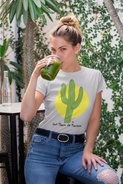 Cactus Graphic Tee - Out There In Tucson, Summer Vibes, Travel Shirt, Cute Gift, Casual Wear, Nature Lover Apparel
