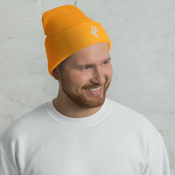 Cuffed Beanie With Modern Saguaro