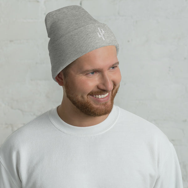 Cuffed Beanie With Modern Saguaro