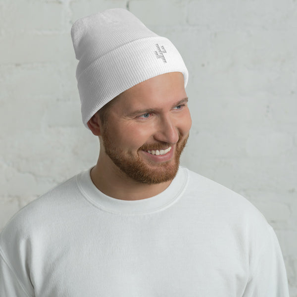 Cuffed Beanie With Modern Saguaro