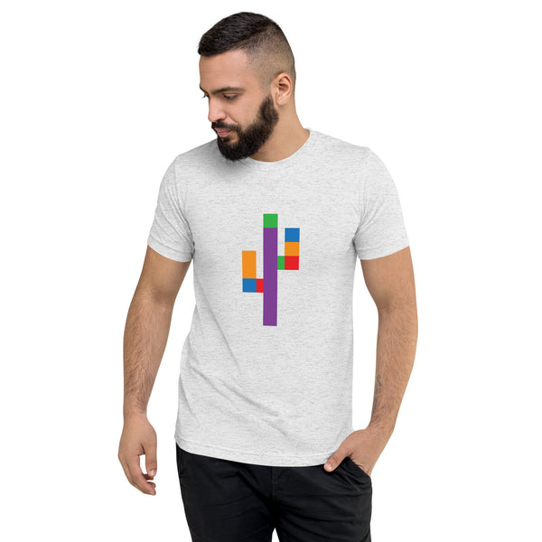 Tri-Blend Men's T-Shirt With Modern Saguaro Motif