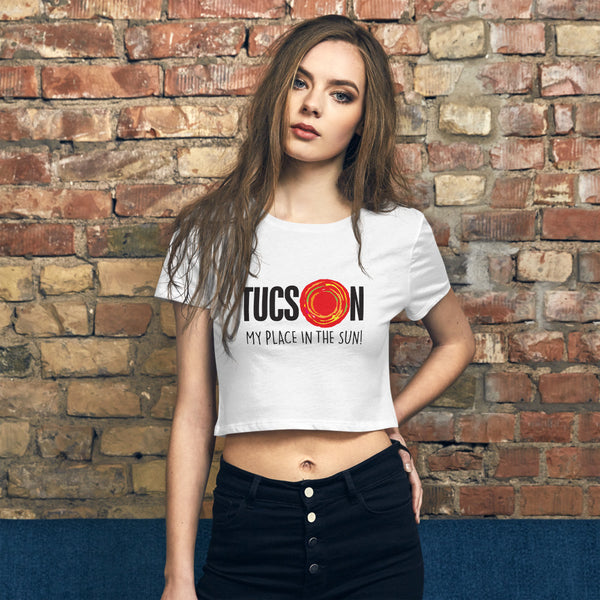 Tucson "My Place in the Sun" - Women’s White Crop Tee