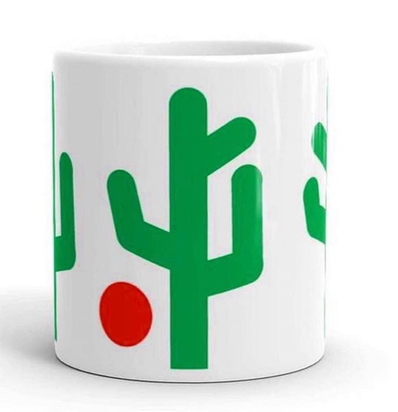 Christmasy Saguaro White Glossy Mug - 11oz