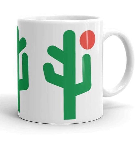Christmasy Saguaro White Glossy Mug - 11oz