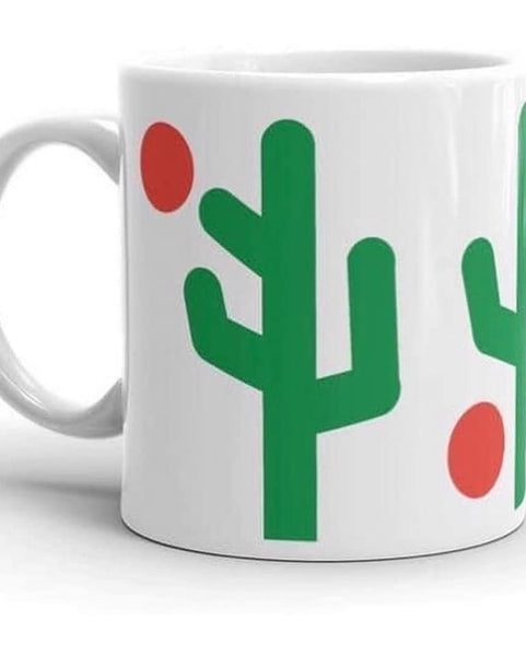 Christmasy Saguaro White Glossy Mug - 11oz