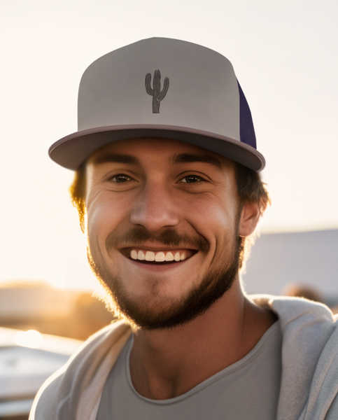 Desert Style Air-Vent Mesh-Back Trucker Hat - Classic Saguaro Motif