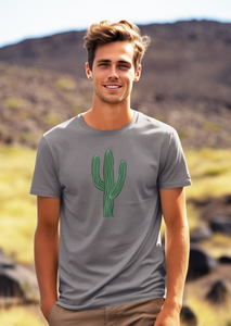 New! Saguaro Men's T-Shirt  100% Cotton Sport Grey