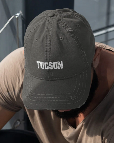 Distressed Grey Hat - Tucson "Tough" Logo - One Size All