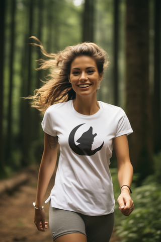 New! Wolf Moon T-Shirt in White/Black - Fashion Fit, Comfy Style