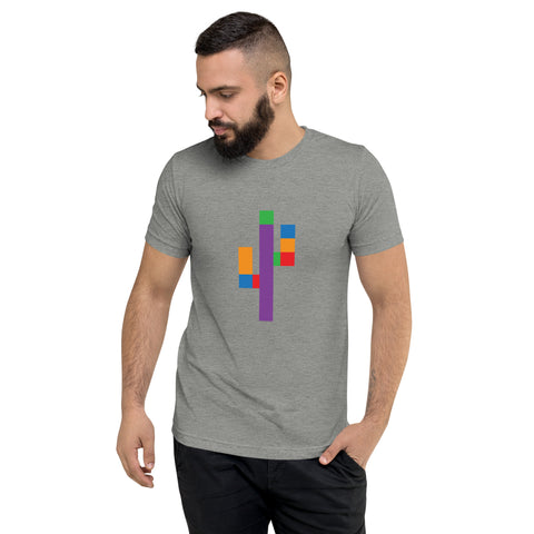 Tri-Blend Men's T-Shirt With Modern Saguaro Motif