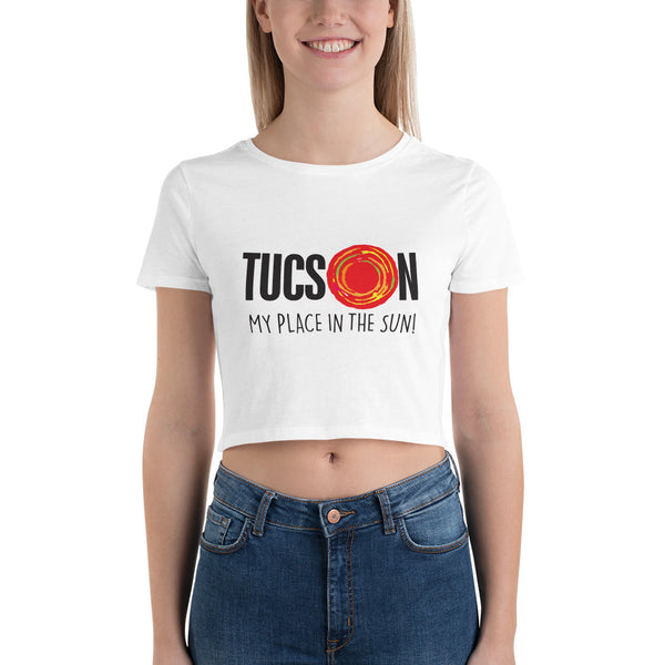 Tucson "My Place in the Sun" - Women’s White Crop Tee